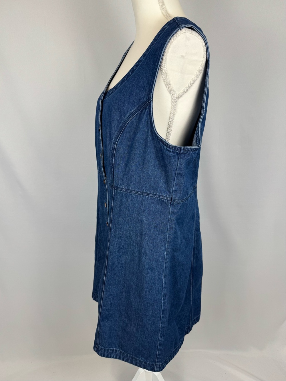 GAP Heritage Blue Denim Mini Dress Sleeveless Sheath Dress Size XL Classic - Picture 6 of 9